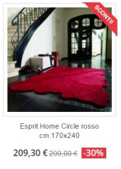 tappeto moderno esprit home circle rosso