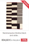 tappeto moderno nanimarquina medina black white