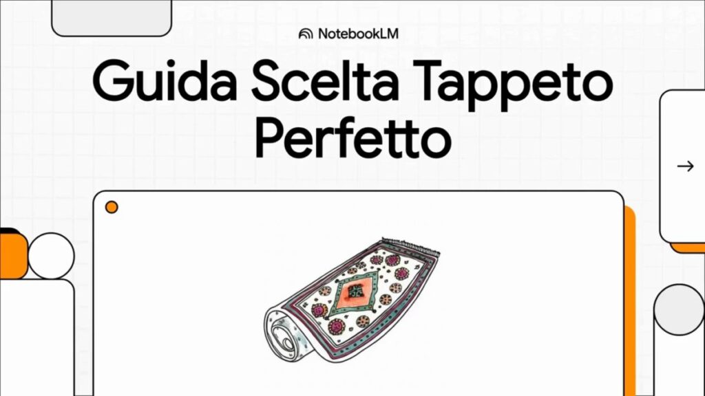 Copertina della guida TAPPETI.it con illustrazione di tappeto orientale arrotolato e titolo "Guida Scelta Tappeto Perfetto"