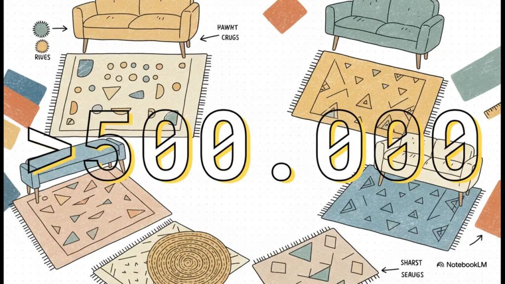 Tappeti annodati a mano con oltre 500.000 nodi al metro quadrato per alta qualità e dettaglio